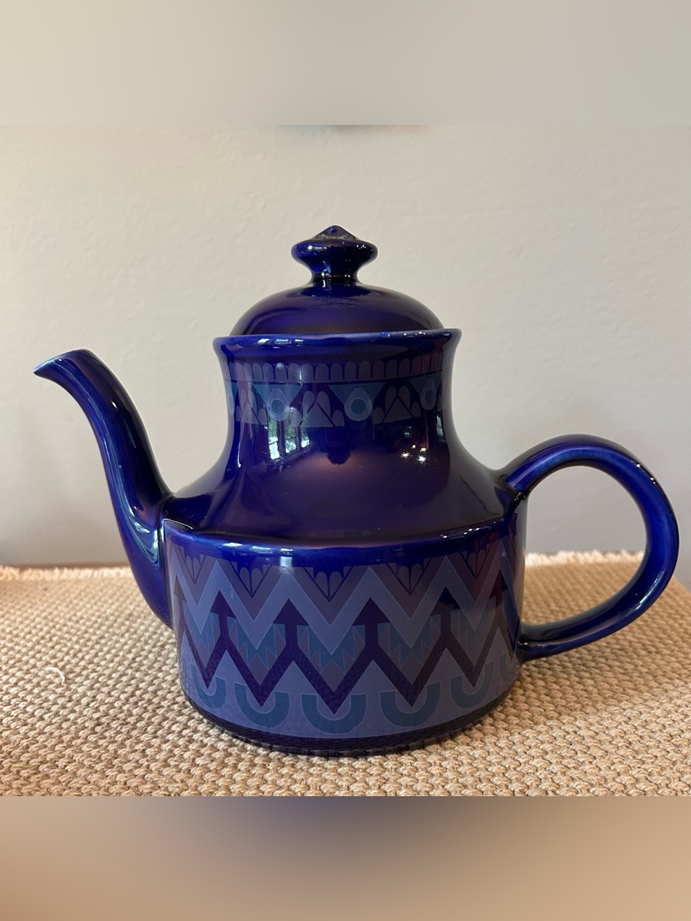 Arthur Wood TEAPOT Blue Pottery STRATFORD 5434 Rare Vintage Mid Century